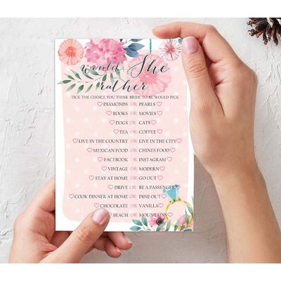 Cartões Florais Quadrados em Branco para Preencher Ideias de Presente para Chá de Noiva e Despedida de Solteira, Pacote com 50 - Inkdotpot 12,7 Cm × 17,78 Cm / Laranja - Conjunto de 4
