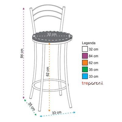 Kit 2 Banquetas Cromadas Bc26b Assento Espuma D15