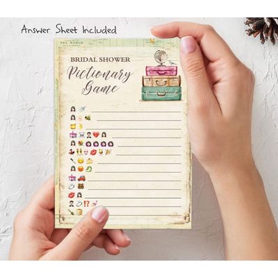 Cartões Quadrados em Branco para Chá Nupcial e Despedida de Solteira, Preenchíveis, 50 Unidades para Jogo de Viagem - Inkdotpot 12,7 Cm × 17,78 Cm / Amarelo - Conjunto de Jogos