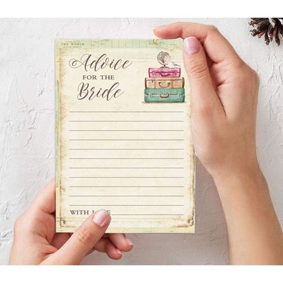 Cartões Quadrados em Branco para Chá Nupcial e Despedida de Solteira, Preenchíveis, 50 Unidades para Jogo de Viagem - Inkdotpot 12,7 Cm × 17,78 Cm / Amarelo - Conjunto de Jogos