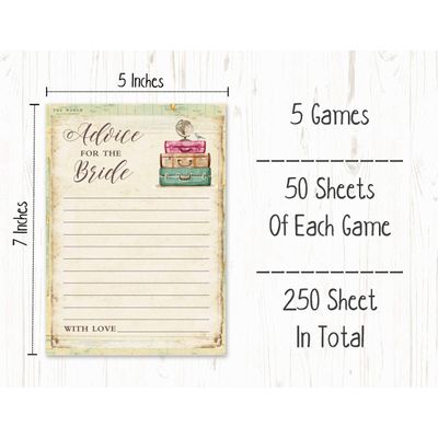 Cartões Quadrados em Branco para Chá Nupcial e Despedida de Solteira, Preenchíveis, 50 Unidades para Jogo de Viagem - Inkdotpot 12,7 Cm × 17,78 Cm / Amarelo - Conjunto de Jogos