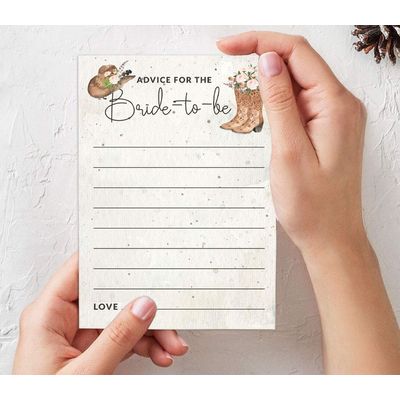Pacote com 50 Cartões Quadrados em Branco para Chá de Noiva, Despedida de Solteira e Ideias de Presente, Jogo Cowgirl - Inkdotpot 12,7 Cm × 17,78 Cm / Branco - Conjunto de Jogos