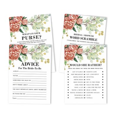 Cartões Quadrados em Branco para Chá de Noiva e Despedida de Solteira, Ideias de Presentes para Preencher, Pacote com 50 - Inkdotpot 12,7 Cm × 17,78 Cm / Branco - Conjunto de 4