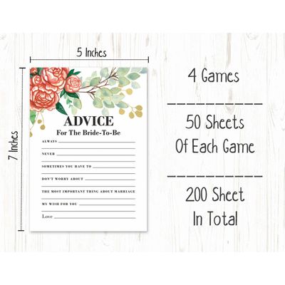 Cartões Quadrados em Branco para Chá de Noiva e Despedida de Solteira, Ideias de Presentes para Preencher, Pacote com 50 - Inkdotpot 12,7 Cm × 17,78 Cm / Branco - Conjunto de 4