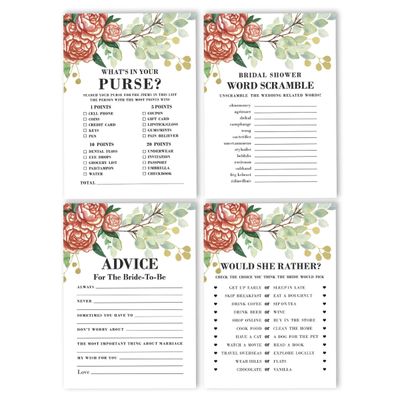 Cartões Quadrados em Branco para Chá de Noiva e Despedida de Solteira, Ideias de Presentes para Preencher, Pacote com 50 - Inkdotpot 12,7 Cm × 17,78 Cm / Branco - Conjunto de 4