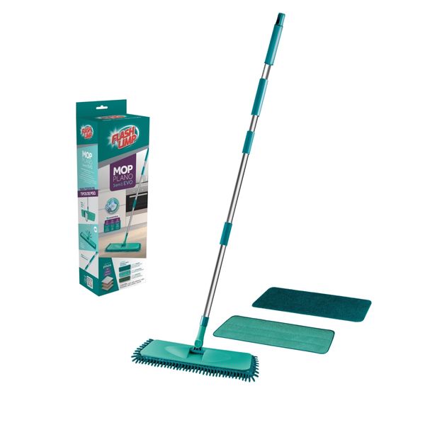 Mop Plano 3 em 1 Flash Limp Evo com Base Flexível Verde