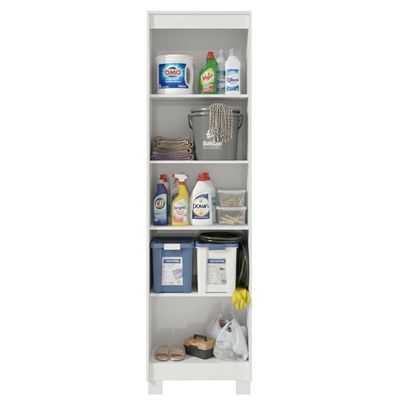Armário Multiuso Lavanderia Davi 2 Portas 5 Nichos Branco