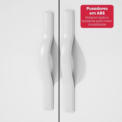 Armário Multiuso Lavanderia Davi 2 Portas 5 Nichos Branco