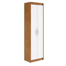 Armário Multiuso Lavanderia Davi 2 Portas 5 Nichos Amêndoa/Branco