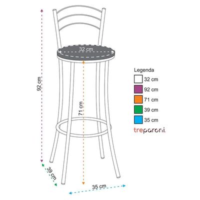 Kit 2 Banquetas Cromadas Bc26a Assento Espuma D15