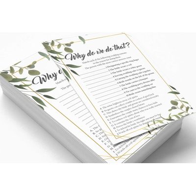 Cartões de Jogo Quadrados em Branco para Chá de Noiva e Despedida de Solteira, 50 Peças, Tema Folhagens - Inkdotpot 12,7 Cm × 17,78 Cm / Branco - Por Que Fazemos Isso?