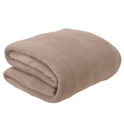 Manta Fleece Lisa 220x240 Andreza Queen Bege