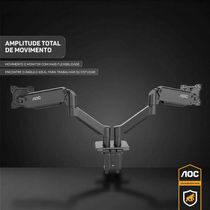 Suporte de Mesa Articulado para 2 Monitores 15” a 32” VESA - Preto - AOC