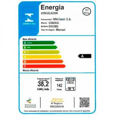Freezer 1 Porta 142 litros Consul - CVU20GB Branca / 110V