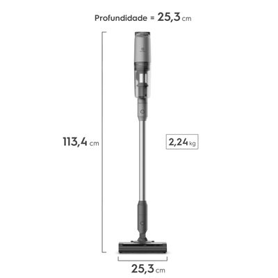 Aspirador de Pó Vertical Sem Fio Electrolux Ergorapido 3 em 1 Cyclonic Power 30 min Cinza (PTEC100) Bivolt
