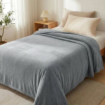 Manta Solteiro Fleece Lisa 150x220 Andreza Cinza