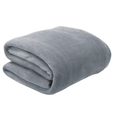Manta Solteiro Fleece Lisa 150x220 Andreza Cinza