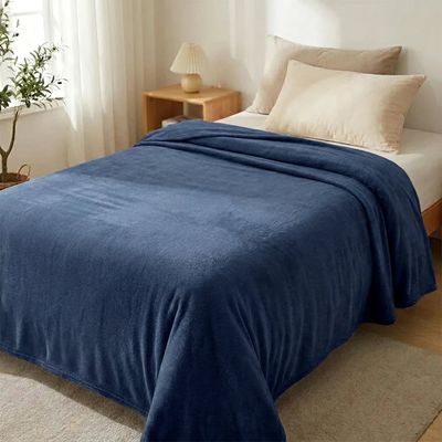 Manta Solteiro Fleece Lisa 150x220 Andreza Azul