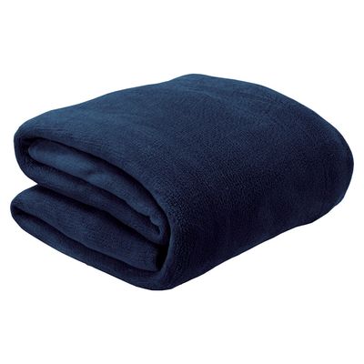 Manta Solteiro Fleece Lisa 150x220 Andreza Azul
