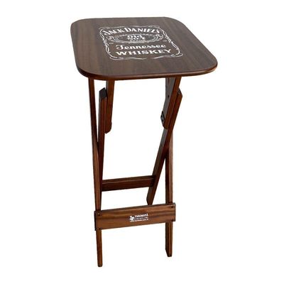 Conjunto Mesa Bistrô Com 3 Banquetas Dobráveis De Madeira Personalizada Jack - Imbuia