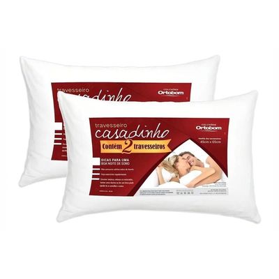 Travesseiro Fibras Pluma Casadinho Casal 2un Ortobom 45X65