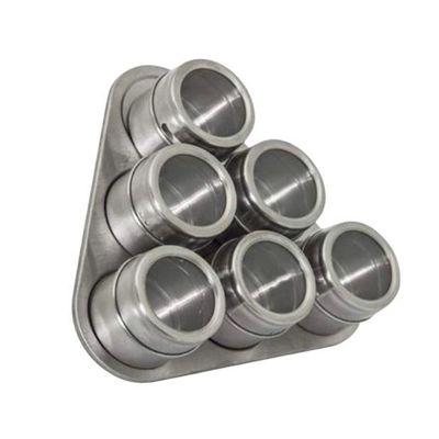 Kit 6 Porta Condimento Tempero Inox Magnético Ima Geladeira