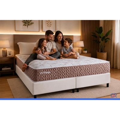 Cama Box CRC Queen +Colchão Molas Privilege Paropas 158x198
