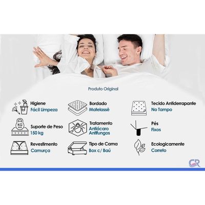 Cama Box Baú CRC Casal +Colchão Molas Privilege Paropas 138