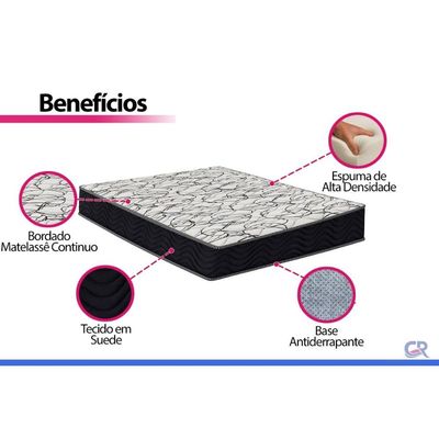 Cama Box CRC Solteiro +Colchão Ortopédico D45 Airtech150 Ortobom 88x188