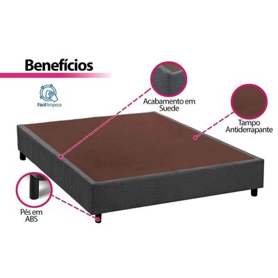 Cama Box CRC Solteiro +Colchão Ortopédico D45 Airtech150 Ortobom 88x188