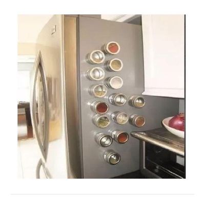 Kit 6 Porta Condimento Tempero Inox Magnético Ima Geladeira