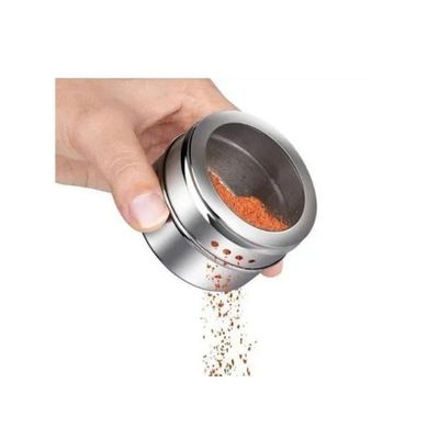 Kit 6 Porta Condimento Tempero Inox Magnético Ima Geladeira
