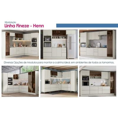 Balcão Cozinha Henn Fineze 2 Gavetas c/Tampo 40cm Areia