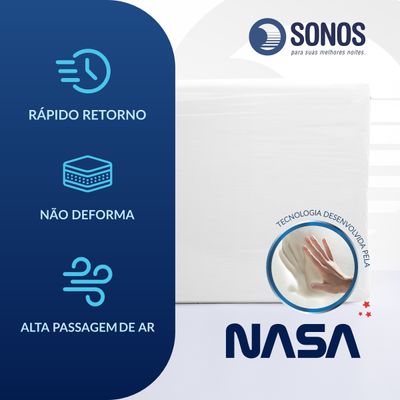 Travesseiro Sonos Nasa Light Médio 12cm De Altura