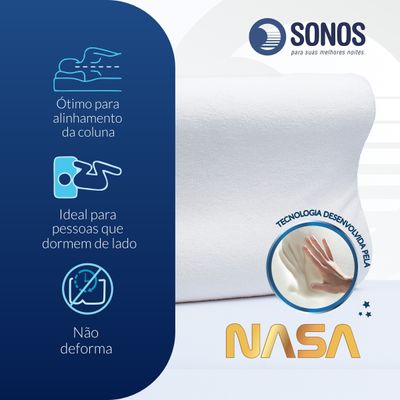 Travesseiro Sonos Puro Visco Nasa Cervical Com 3 Alturas