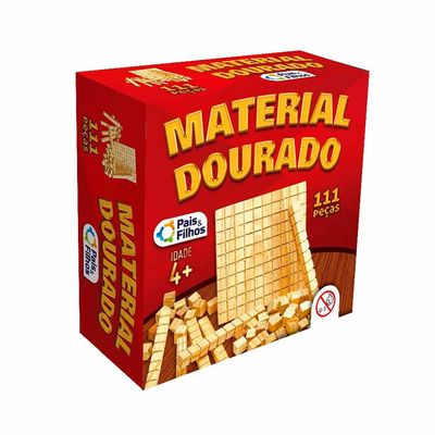 Jogo Material Dourado Pais e Filhos com 111 Peças UNICA