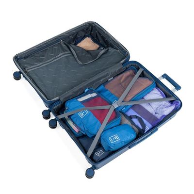 Mala de Viagem Grande 32kg Polipropileno 4 Rodas Santiago Azul G / Azul