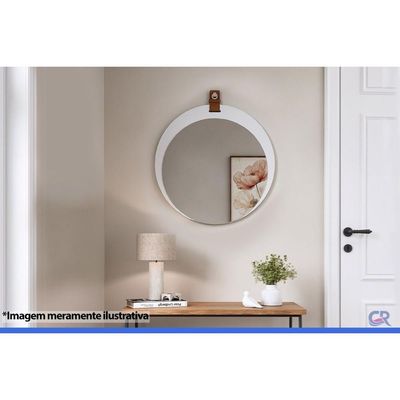 Espelheira Banheiro Lua Oval 60x60cm Branco MGM