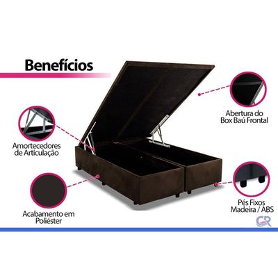 Cama Box Baú CRC Queen +Colchão Molas Privilege Paropas 158