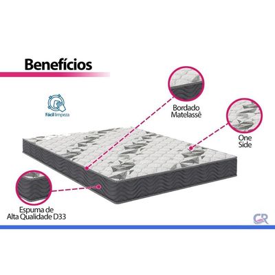 Colchão Casal Espuma Ortobom Ortopédico D33 Airtech100 138X188X18