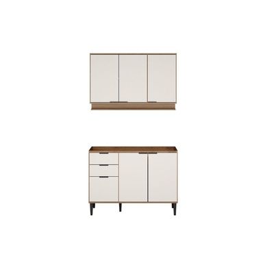 Cozinha Modulada Carraro 2 Peças Alpha C2P51 Freijo/Off White