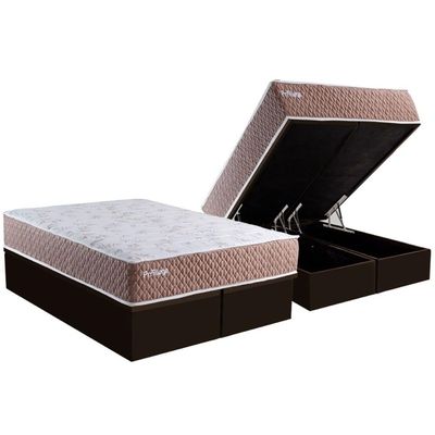 Cama Box Baú CRC Queen +Colchão Molas Ensacadas Privilege Paropas 158