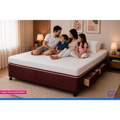Cama Base c/Aux 2 Gavetas Solteiro Castor Poli Brown 78x188x27
