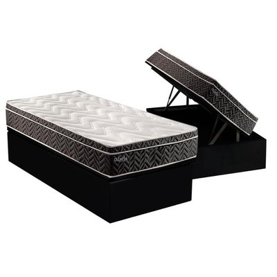 Cama Box Baú CRC Solteiro +Colchão Molas Bonnel Olímpia Paropas 88