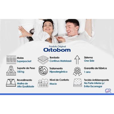 Colchão Casal Molas Nanolastic Ortobom Hotel Orthotel Luxo 138