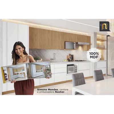 Cozinha Modulada Nesher Rainha Nesher 2 Peças CZ424 Nature/Greige