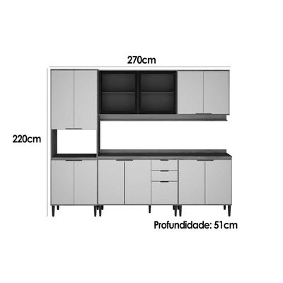 Cozinha Modulada Carraro Alpha Carraro 5 Peças Alpha C5P130 Branco