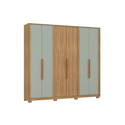 Guarda Roupa Casal 6 Portas Everest Cedro/Salvia Carraro
