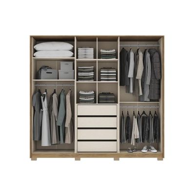 Guarda Roupa Casal 6 Portas Everest Cedro/Salvia Carraro