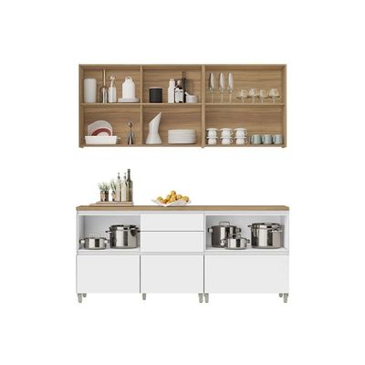 Kit Cozinha Nesher 4 Peças Rainha CZ433 Nature/Greige
